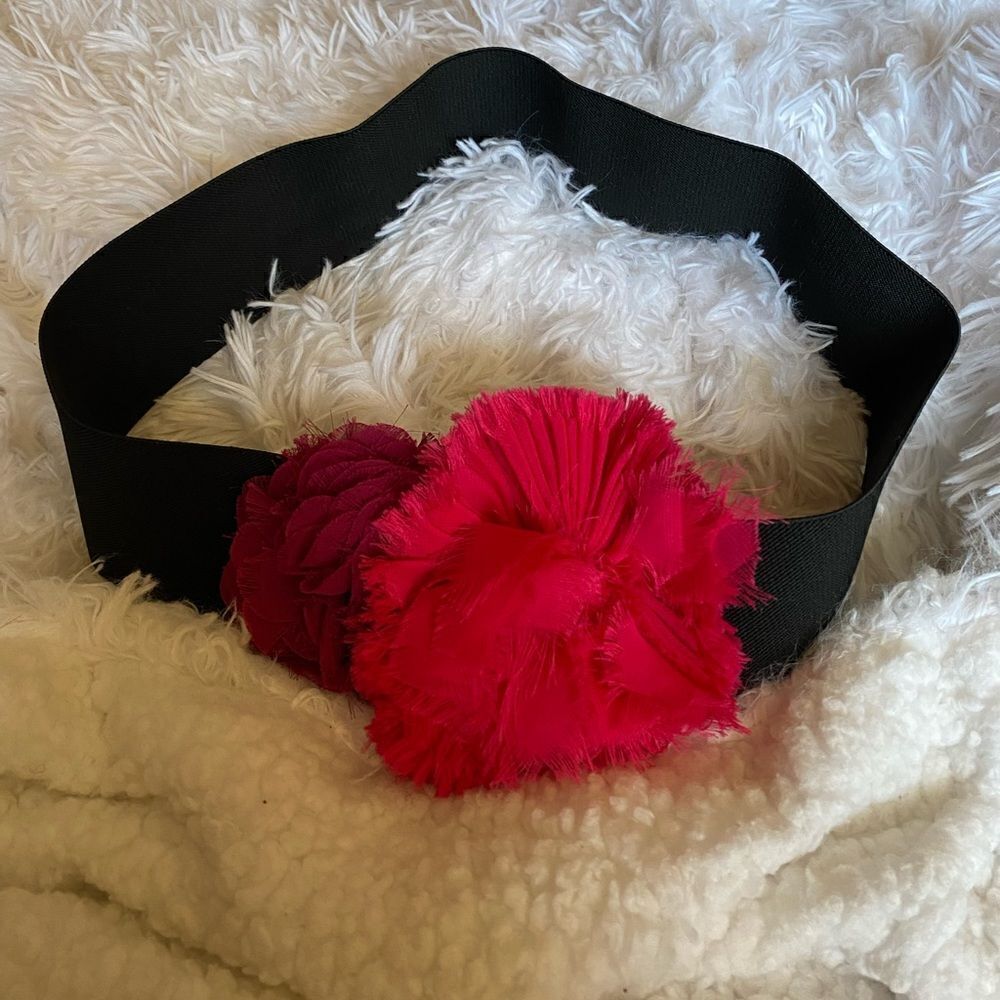 Pink & Purple Flower Stretch Hook Belt